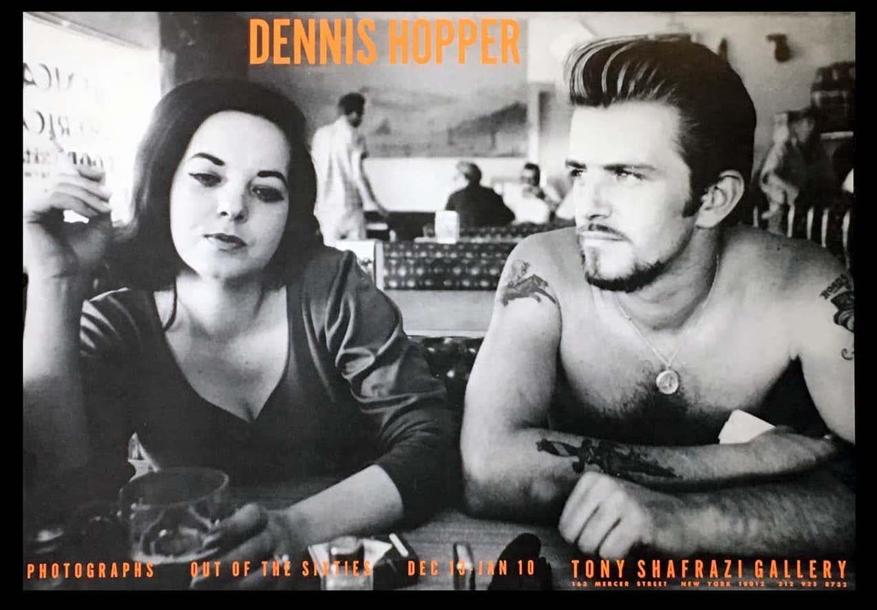 Dennis Hopper Out of the Sixties exhibition poster (Dennis Hopper Biker Couple) For Sale 1