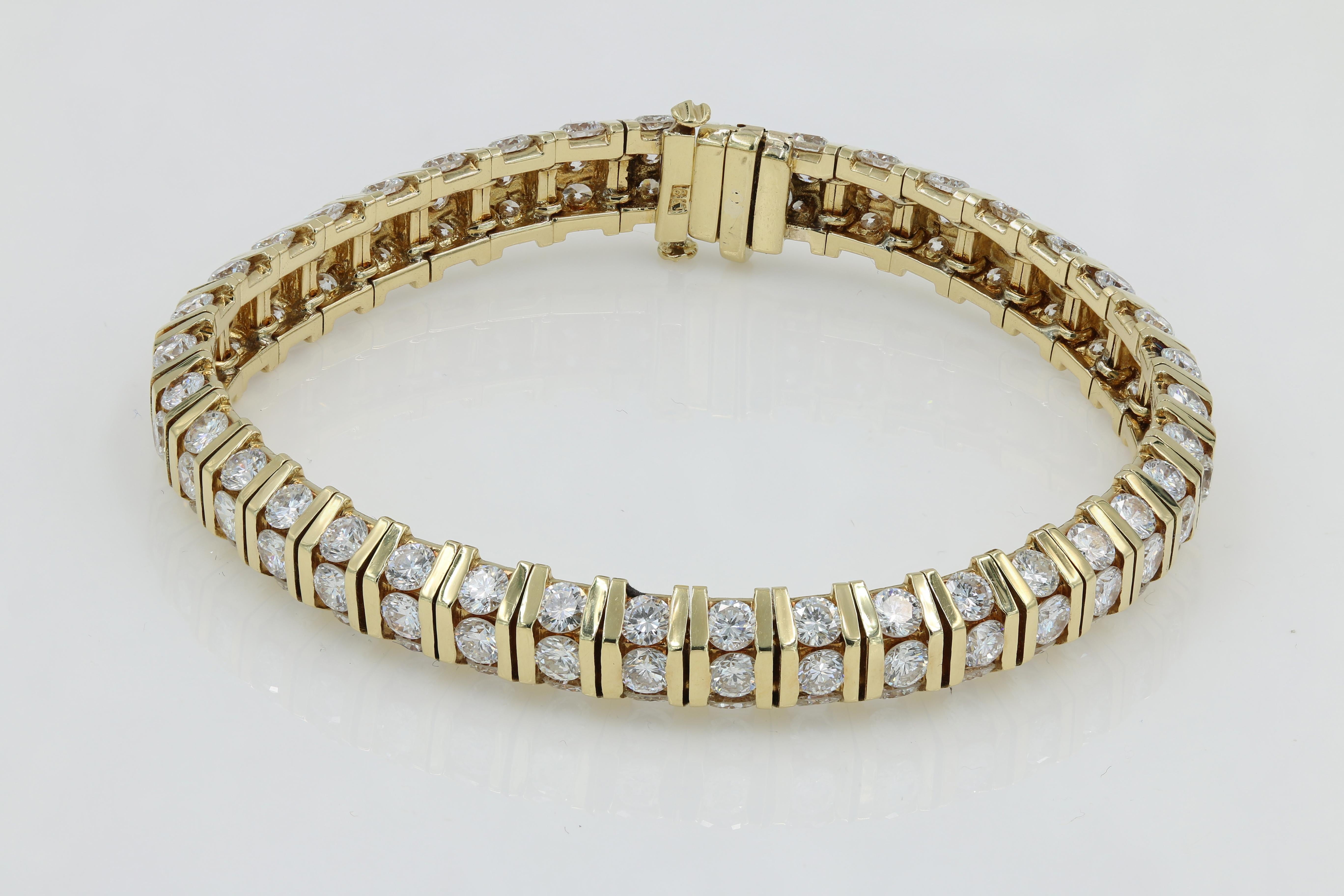 Modern Dennis Lampert Designed 18 Karat Yellow Gold and Diamond Bracelet For Sale