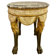 Dennis & Leen 18th C Style Lion Leg Marble Top Side Table