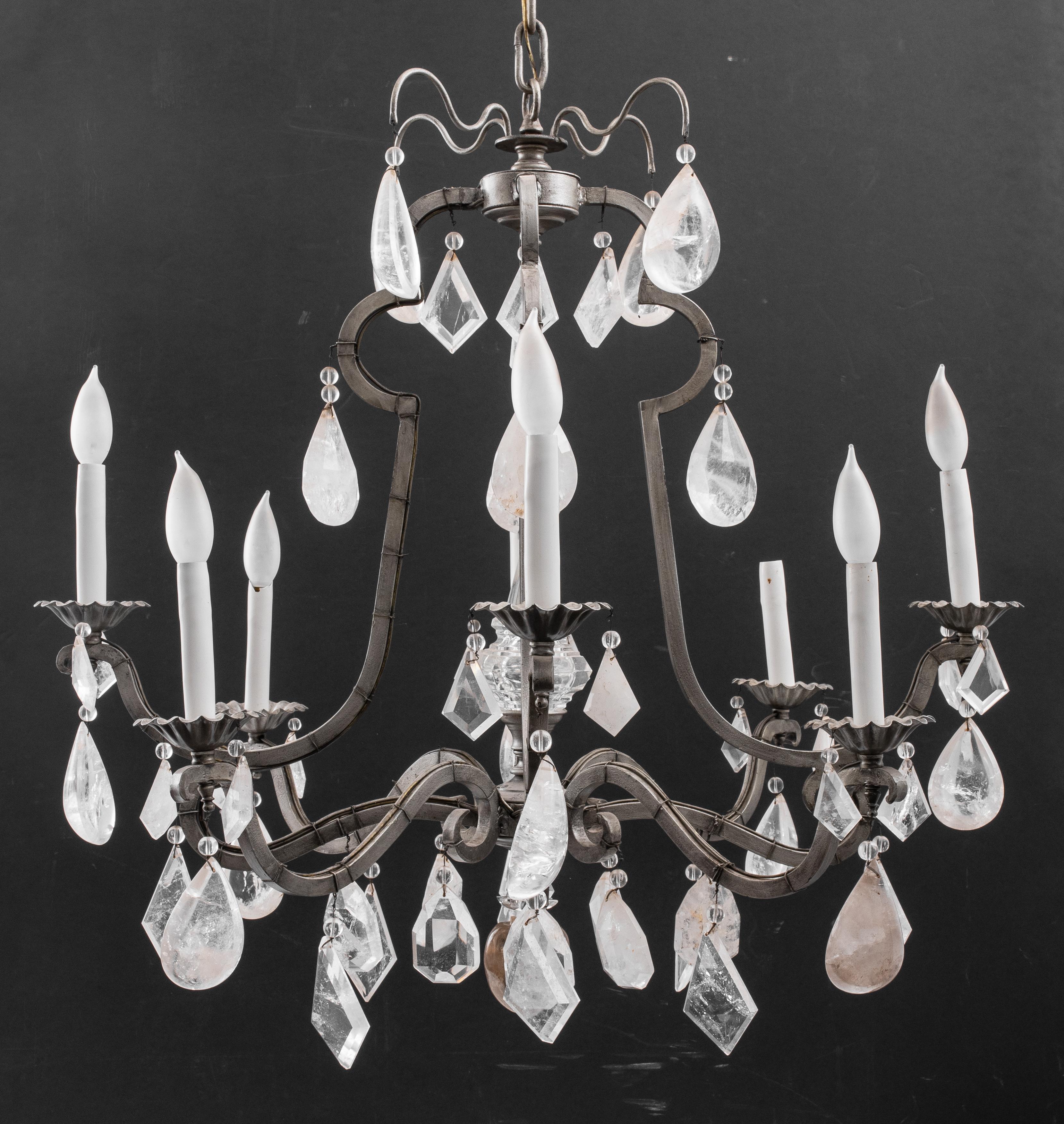 Dennis & Leen Attributed Rock Crystal Chandelier 3