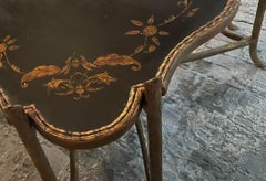 Dennis & Leen Black Chinoiserie Regency Style Faux Bois Coffee Table