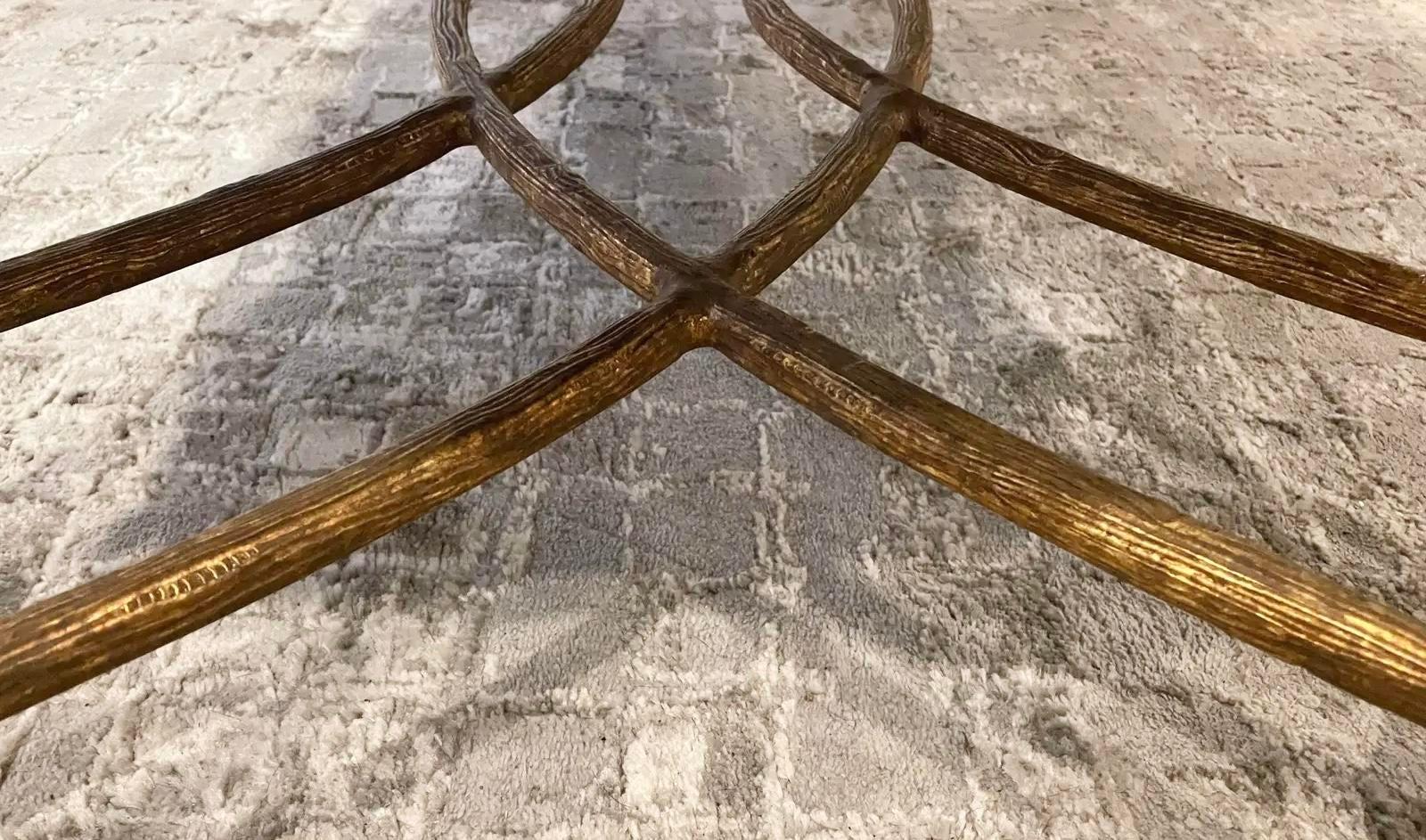 American Dennis & Leen Black Chinoiserie Regency Style Faux Bois Coffee Table