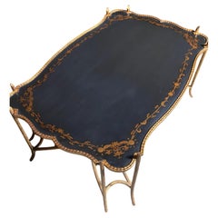 Dennis & Leen Black Lacquer Gilt Chinoiserie Cocktail or Coffee Table