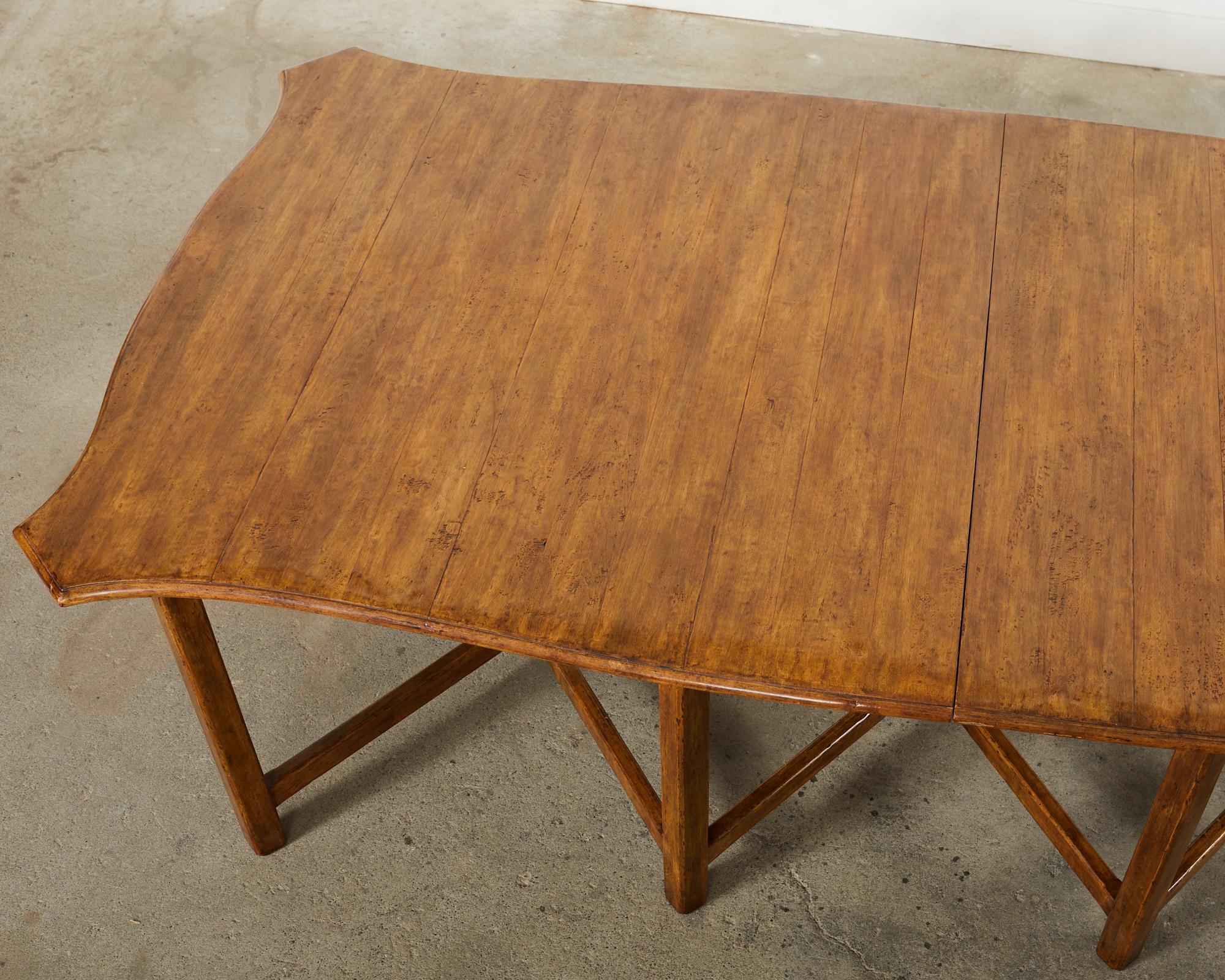 Dennis & Leen Distressed Walnut Tuscan Dining Table  In Distressed Condition In Rio Vista, CA