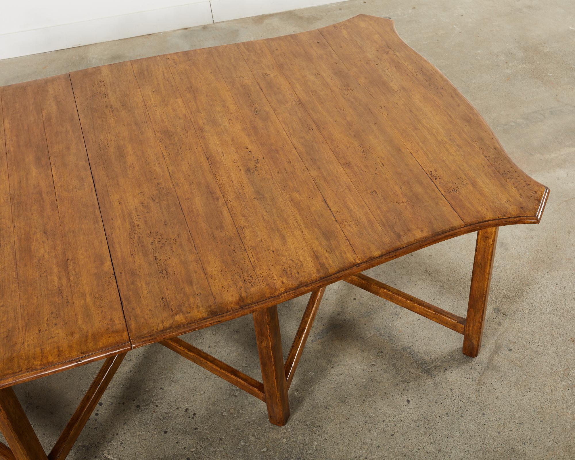 Contemporary Dennis & Leen Distressed Walnut Tuscan Dining Table 