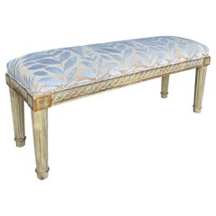 Dennis & Leen for Formations Furniture Neoclassical Cut Velvet Bench