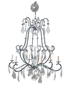 Dennis & Leen for Formations Wrought Iron & Crystal Chandelier