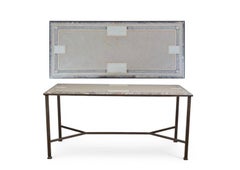 Dennis & Leen Formations Italian Wrought Iron & Scagliola Marble Table