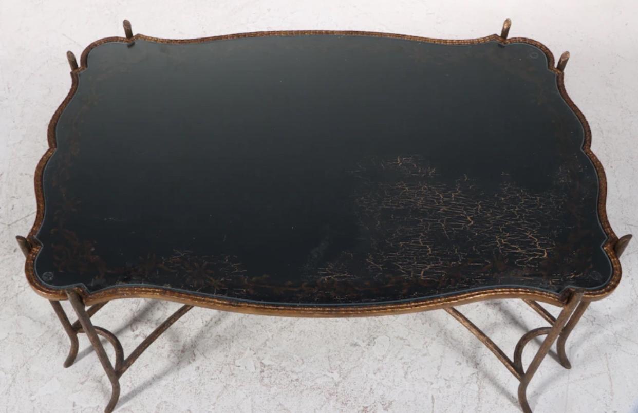 Dennis & Leen Gilt Bronze Faux Bois Tray Coffee Table 1