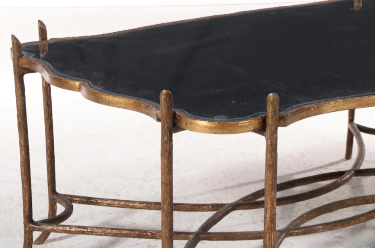 Dennis & Leen Gilt Bronze Faux Bois Tray Coffee Table 2