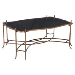 Dennis & Leen Gilt Bronze Faux Bois Tray Coffee Table