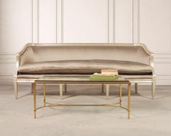 Dennis & Leen Italian Settee Cabriole Sofa Champagne Silver