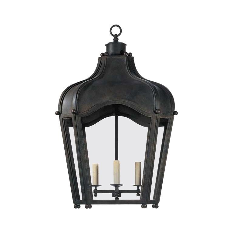 Dennis & Leen Large Oversize Iron and Glass Navarre Lantern Light Fixture