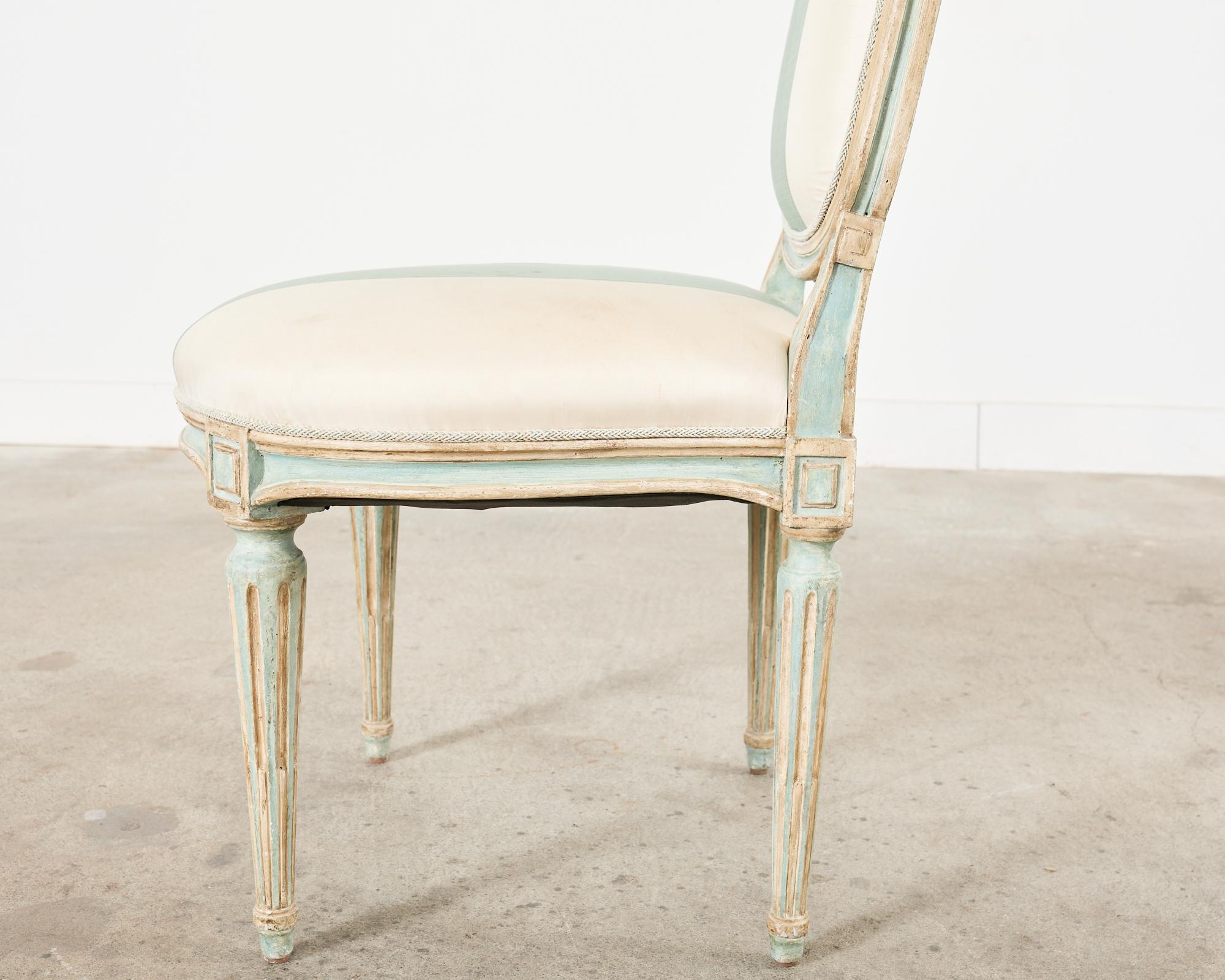 Dennis & Leen Louis XVI Style Painted Dining Chair For Sale 5