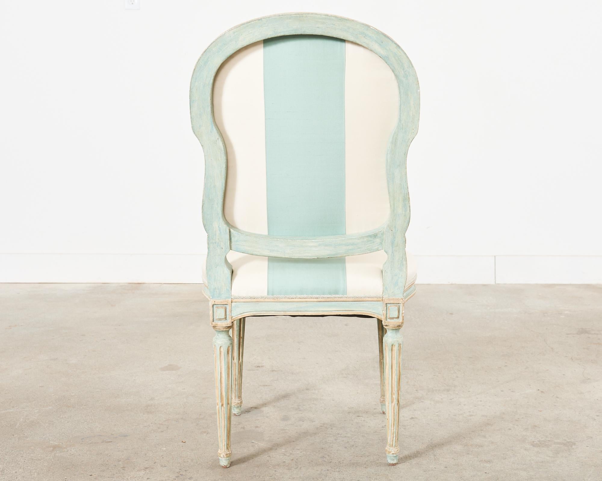 Dennis & Leen Louis XVI Style Painted Dining Chair For Sale 8