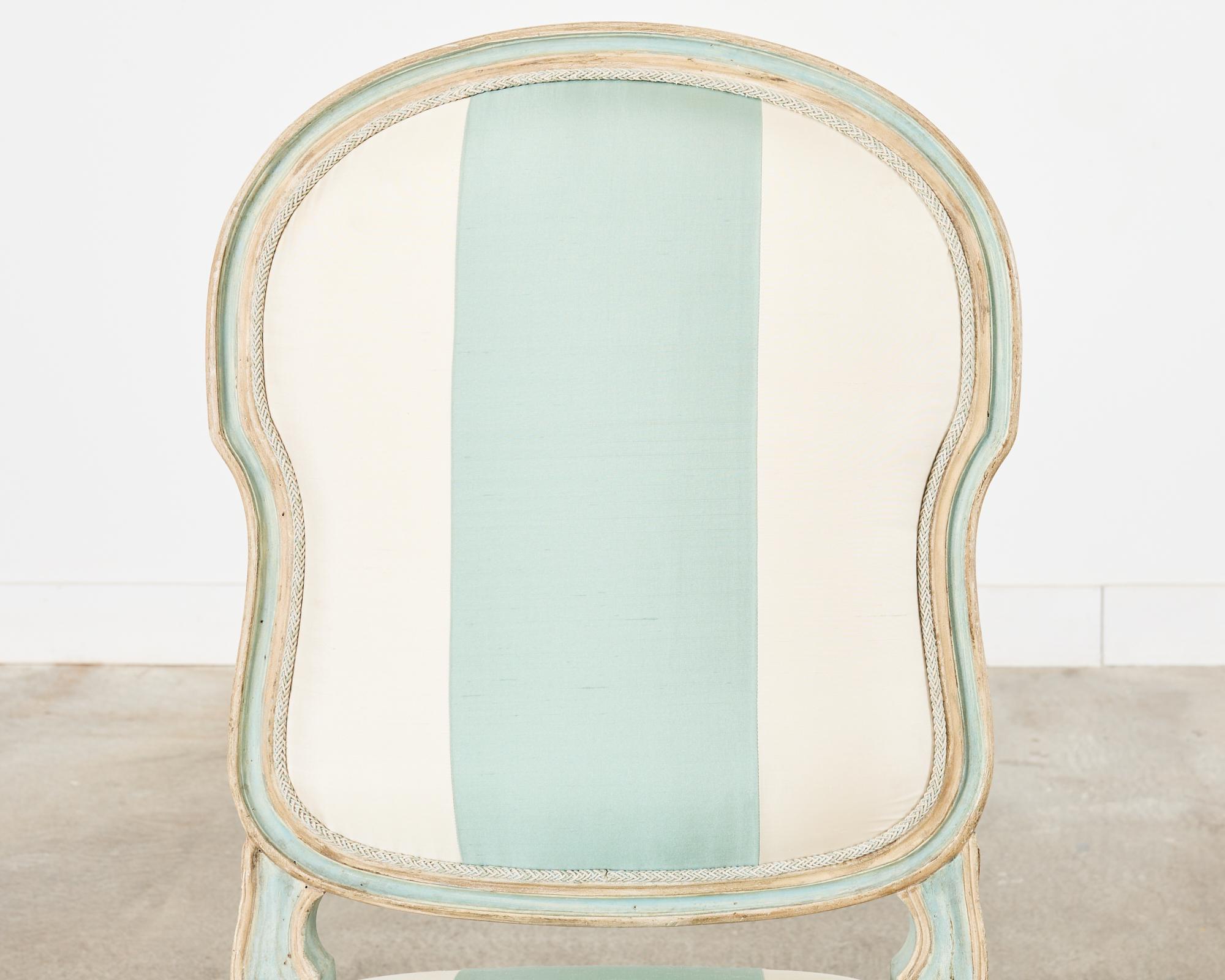 Dennis & Leen Louis XVI Style Painted Dining Chair In Good Condition For Sale In Rio Vista, CA