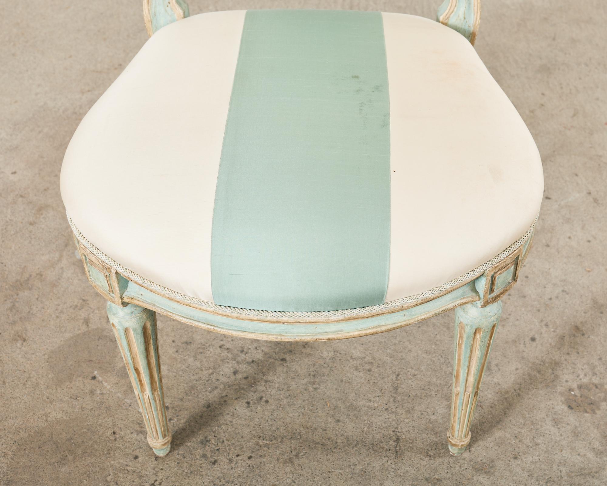 20th Century Dennis & Leen Louis XVI Style Painted Dining Chair For Sale
