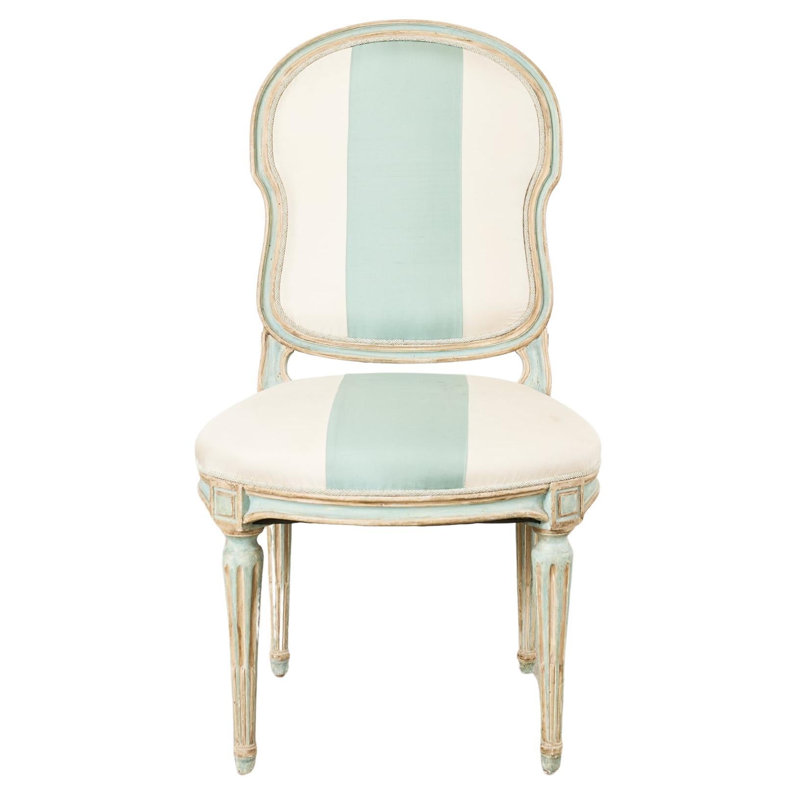 Dennis & Leen Louis XVI Style Painted Dining Chair For Sale