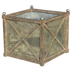 Dennis & Leen Mirrored Silver Gilt Metal Planter Jardiniere