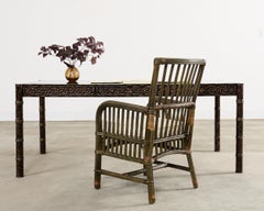 Dennis & Leen Regency Style Lacquer Chinoiserie Decorated Desk