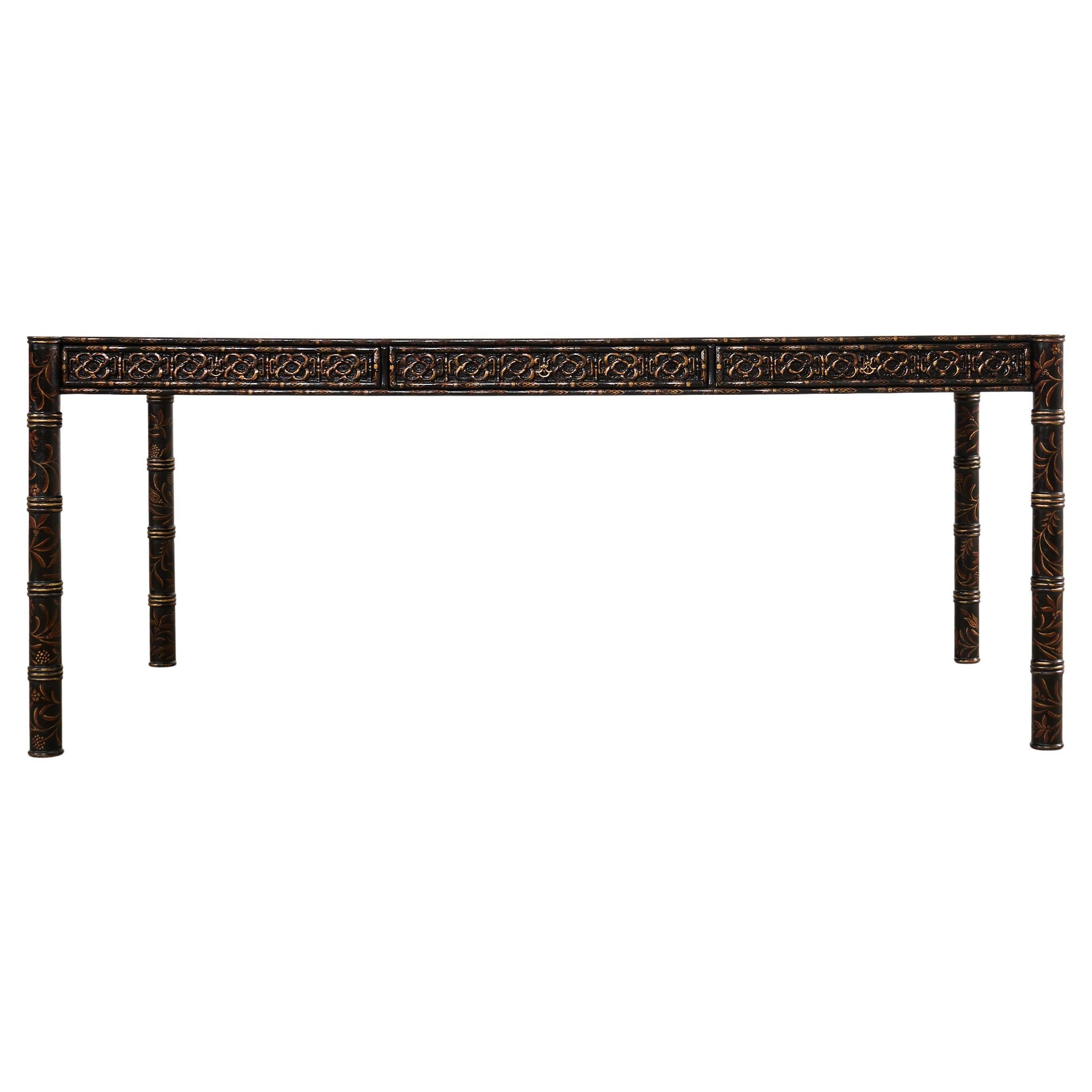 Dennis 
Leen Regency Style Lack Chinoiserie dekoriert Schreibtisch im Angebot