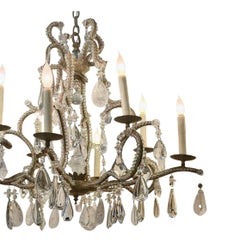 Dennis & Leen Rock Crystal & Beaded Wrought Iron Chateau Chandelier