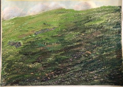 Großes abstraktes Landschaftsgemälde, pastellfarben, Zeichnung, Gemälde des Künstlers Megan #6 aus San Francisco