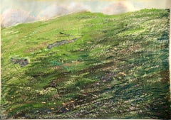 Großes abstraktes Landschaftsgemälde, pastellfarben, Zeichnung, Gemälde des Künstlers Megan #6 aus San Francisco