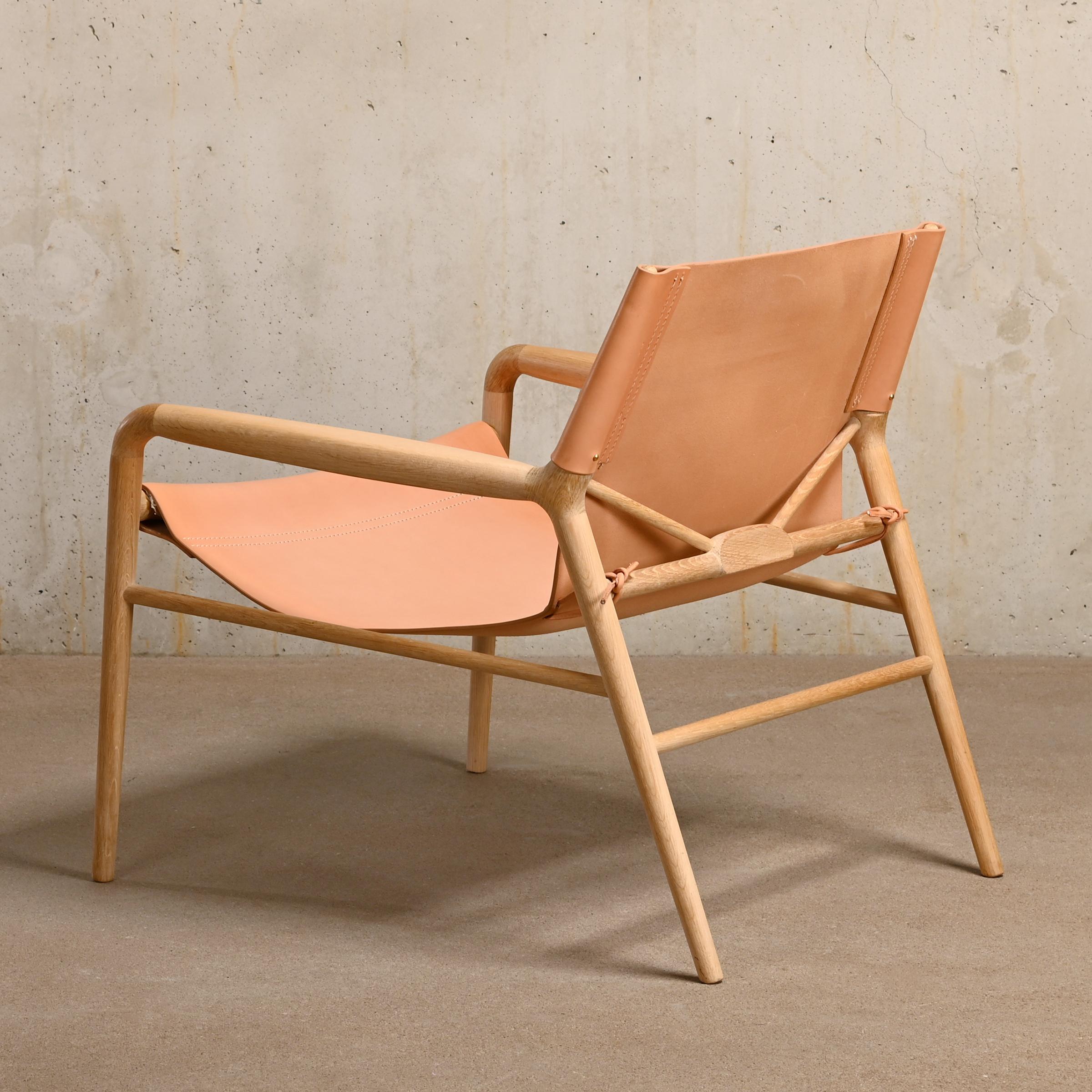 Danish Dennis Marquart Rama Chair in Natural Leather and Oak for Oxdenmarq For Sale