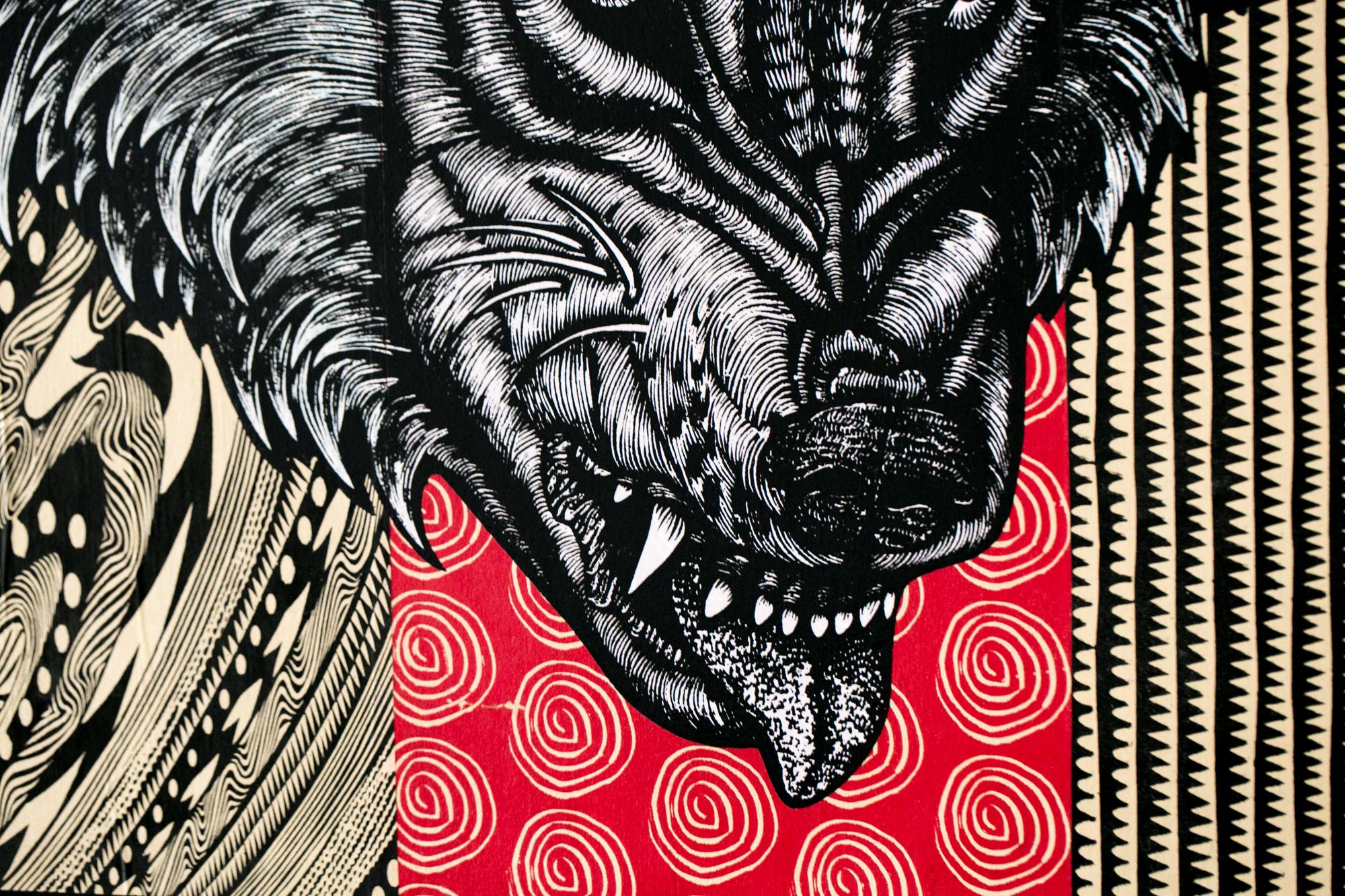 Kinetic Fenris - Black Animal Print by Dennis McNett