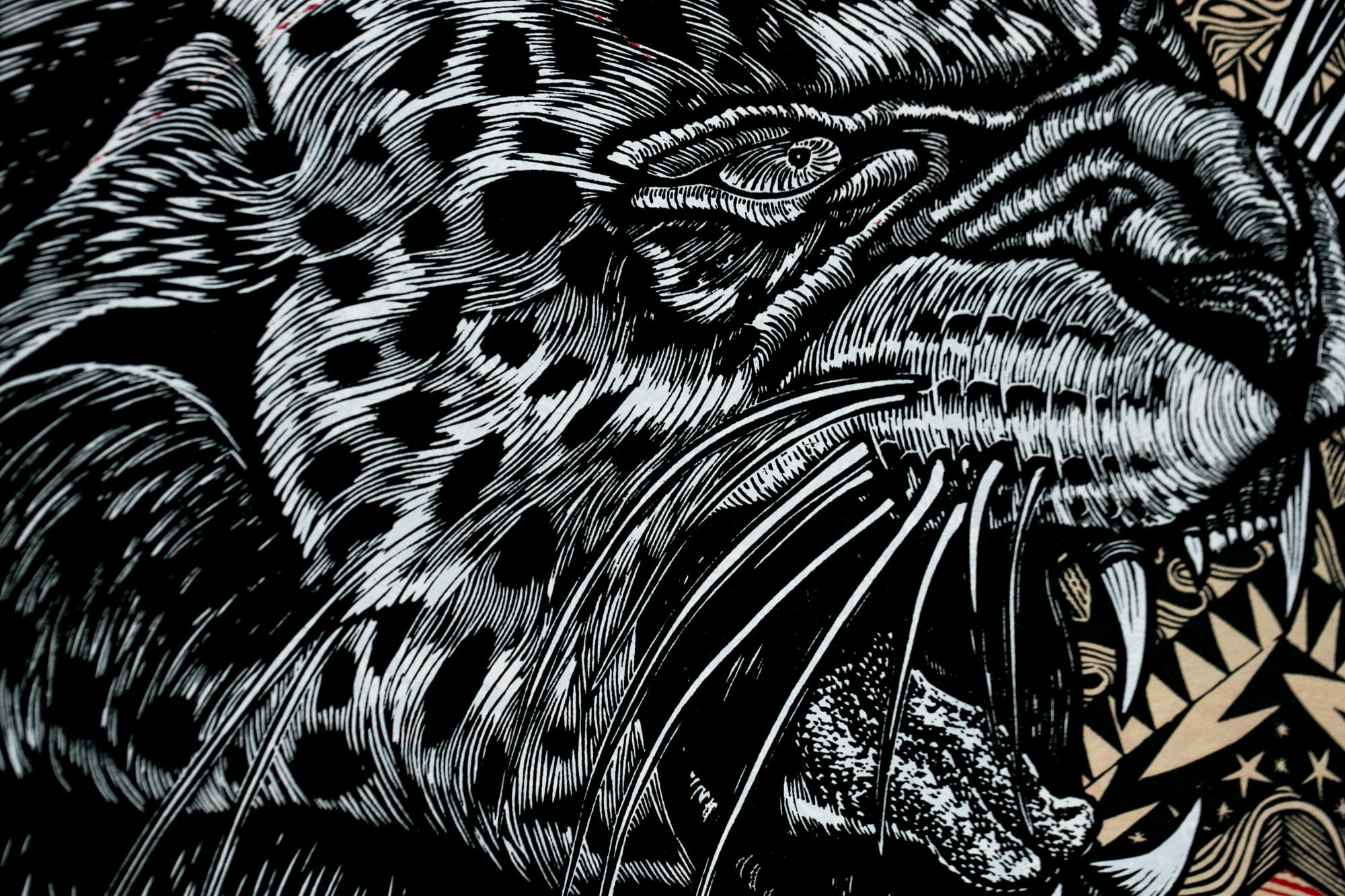 Le léopard de neige cinétique II - Contemporain Print par Dennis McNett