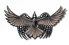 "Ombra", Scultura in legno, Uccello mitologico in volo, Struttura, Bianco e Nero