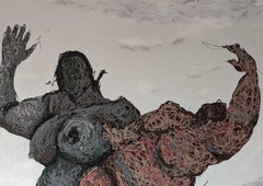 Compadre 2 - 21st Century, Contemporary, Figurative, Neo-Expressionism, Enamel