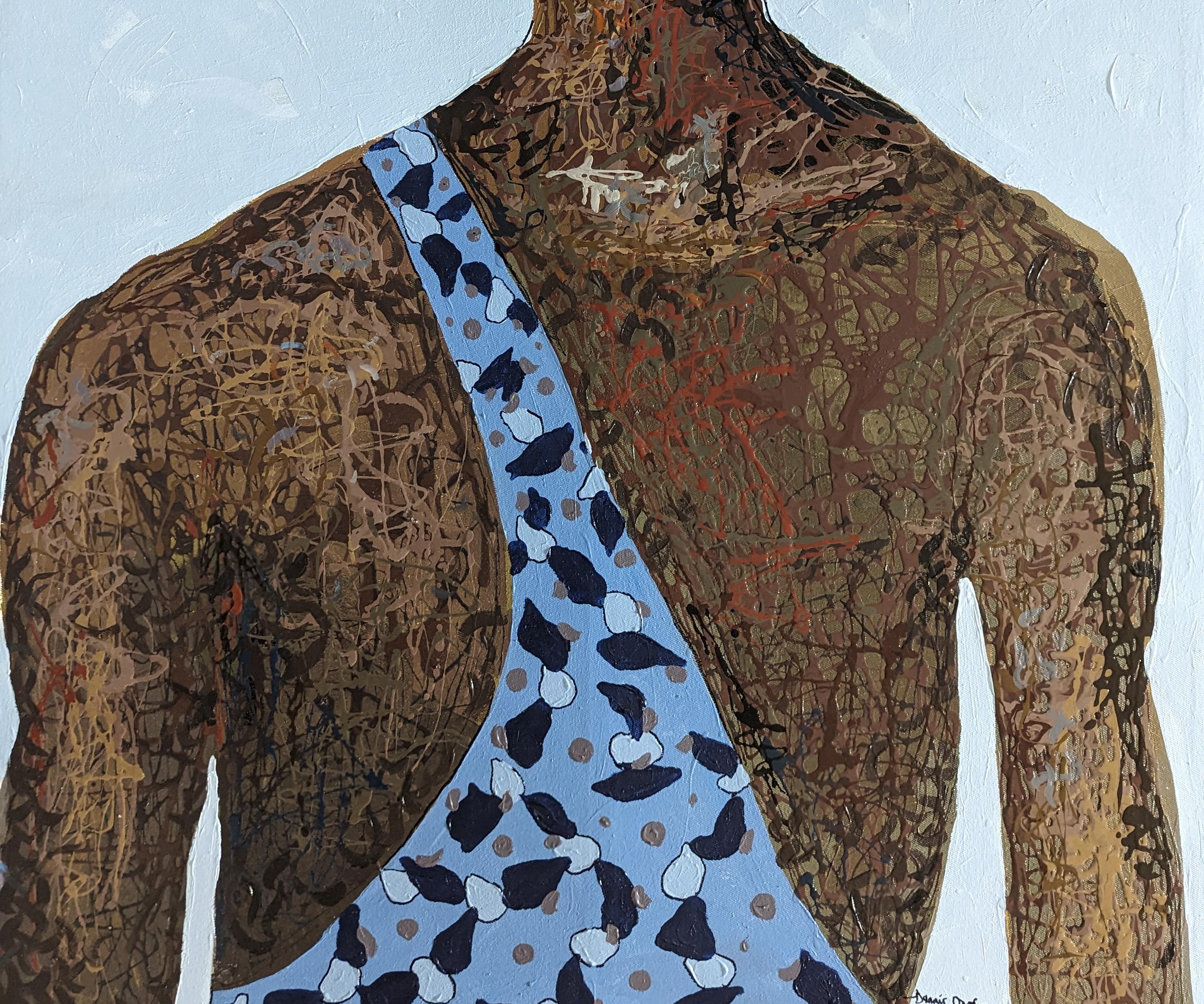 Vivere per il presente 2 - 21° secolo, contemporaneo, figurativo, neo-espressionismo - Painting Contemporaneo di Dennis Onofua