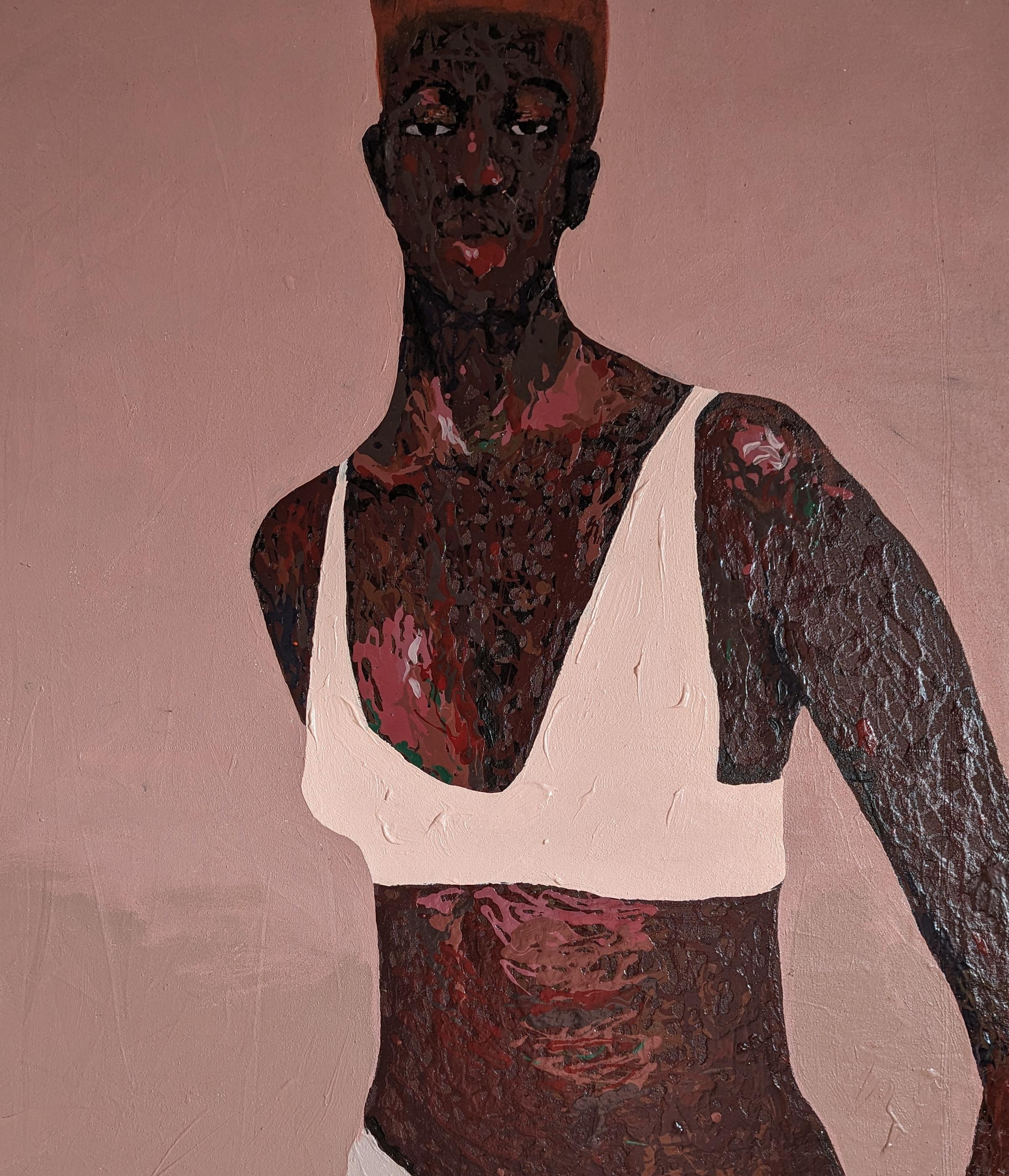 Rinascita 1 - Figurative Painting Marrone di Dennis Onofua