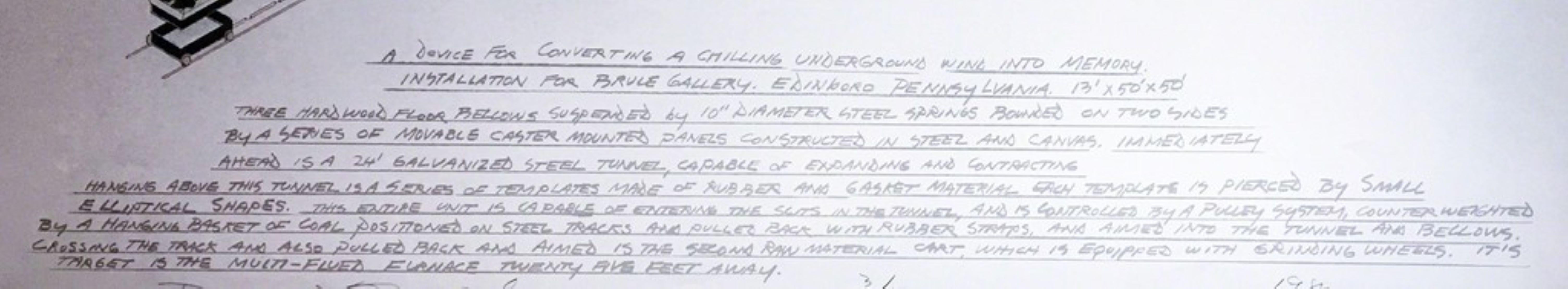 A Device for Converting a Chilling Underground Wind into Memory Signed/N Print For Sale 1