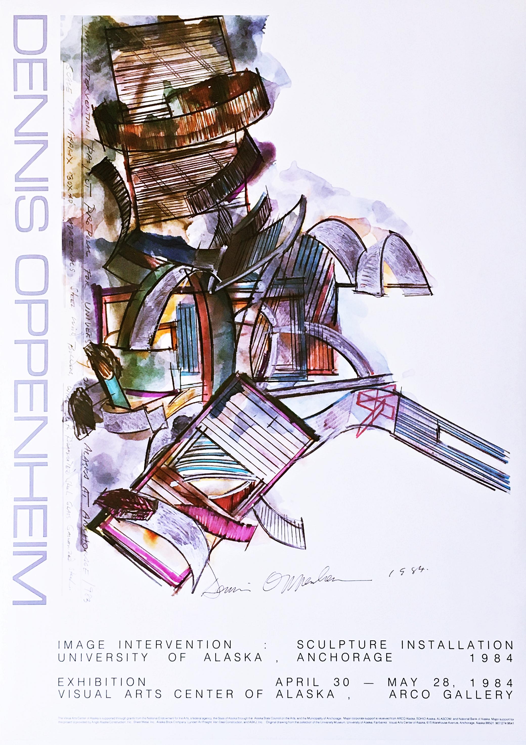 Poster „In Intervention Project in Alaska“ (Handsigniert von Dennis Oppenheim) im Angebot 2