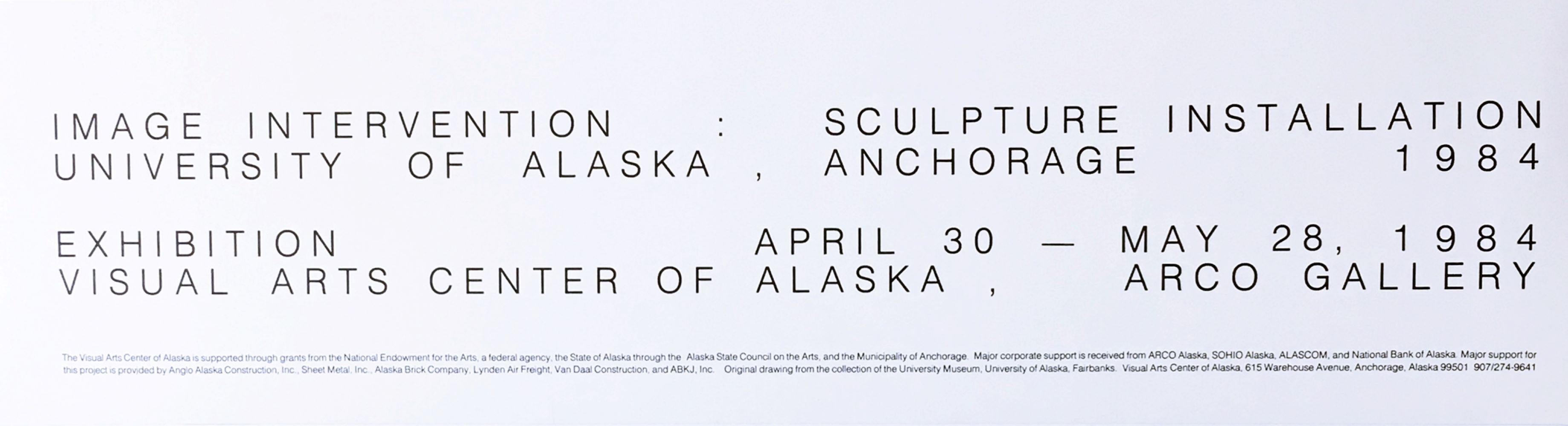 Affiche de l'intervention sur les images en Alaska (signée à la main par Dennis Oppenheim) en vente 3