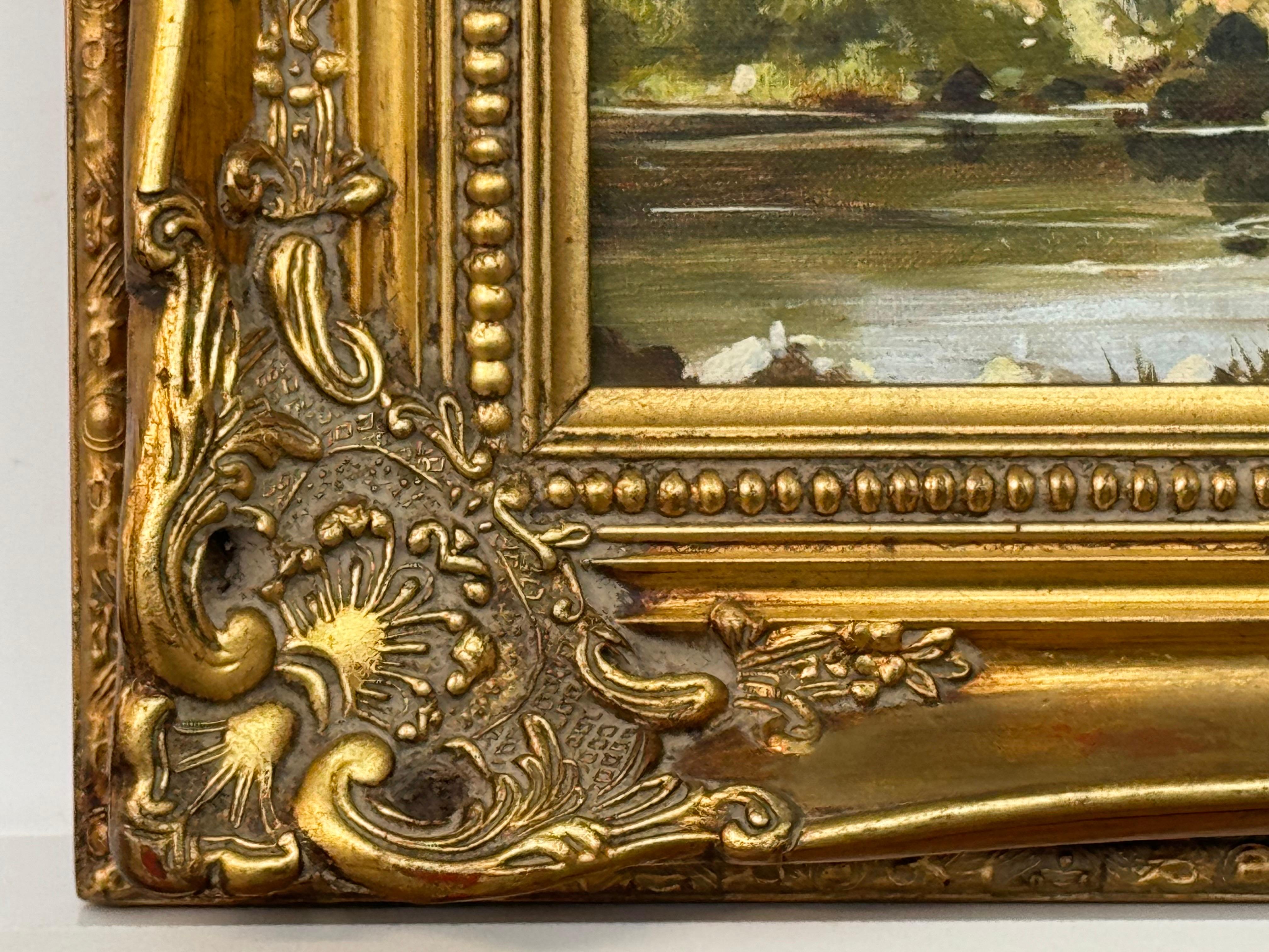 Montagna e lago nella campagna irlandese - Pittura ad olio di un artista nordirlandese in vendita 6