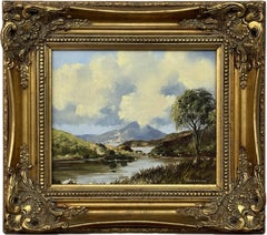 Mountain & Lake in Ireland Countryside - Oil Painting by Northern Irish Artist