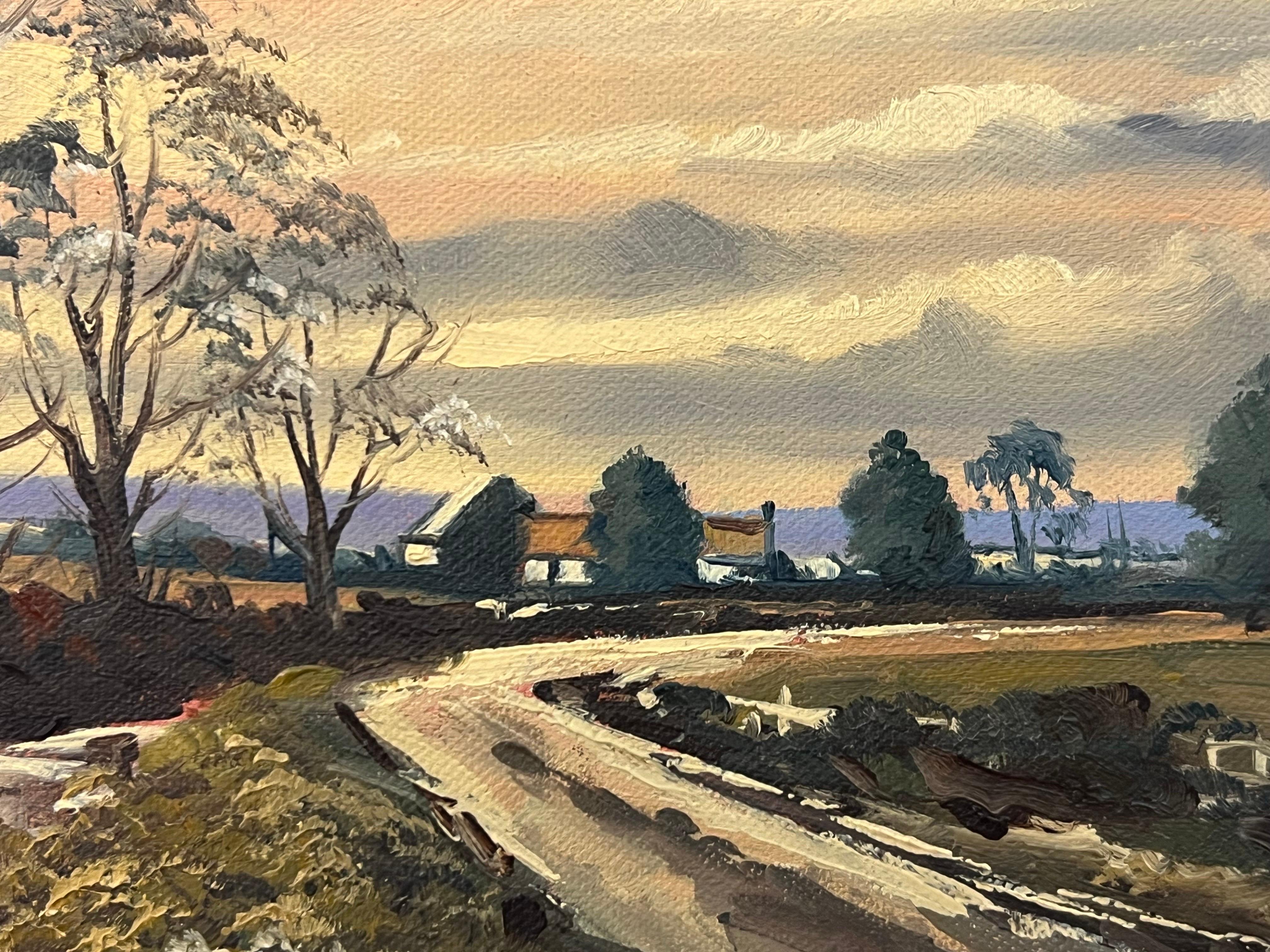 Sunset in Ireland Countryside - Original Oil Painting by Northern Irish Artist For Sale 4