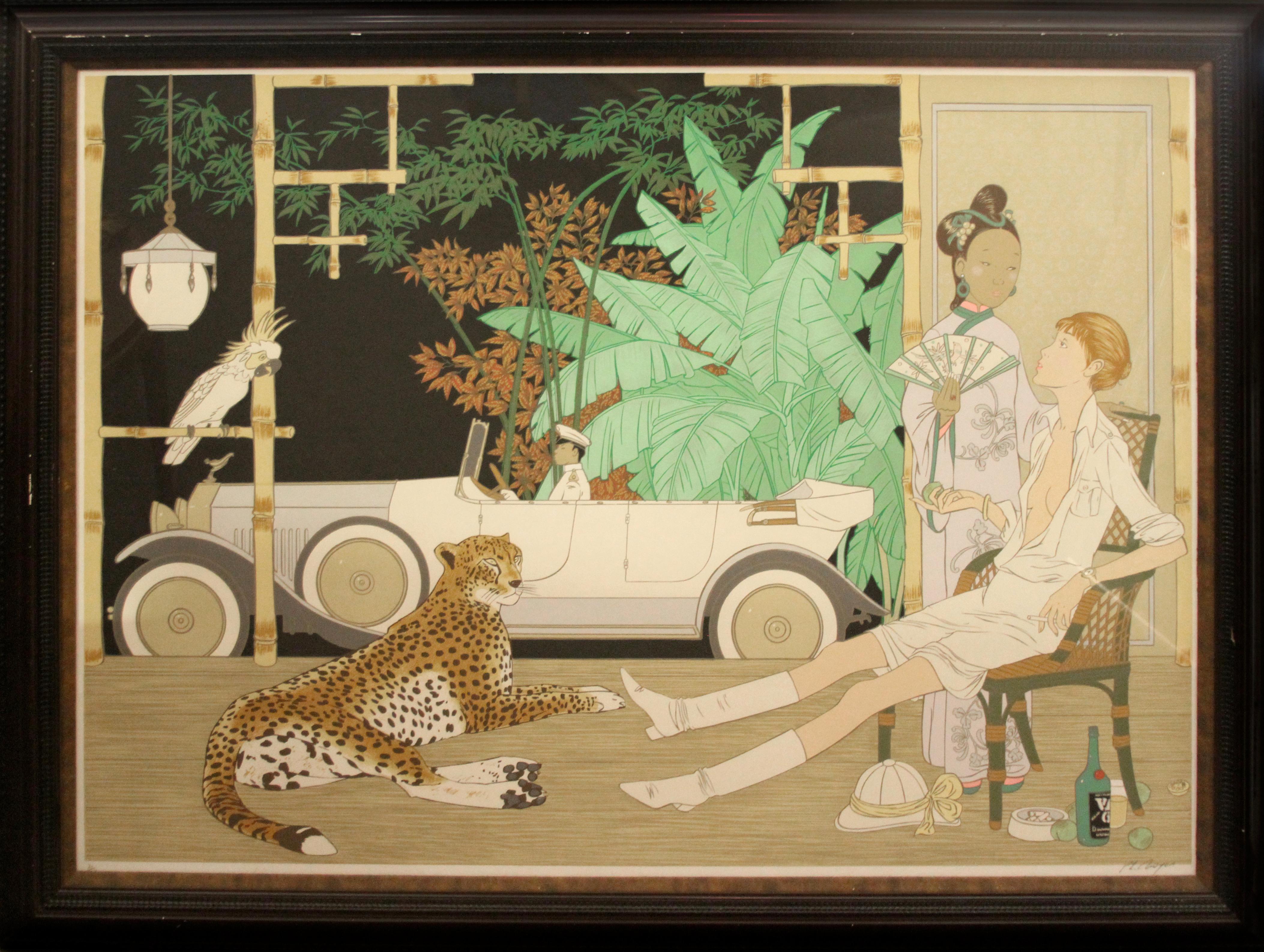La Rolls blanche. - Print by Denis Paul Noyer