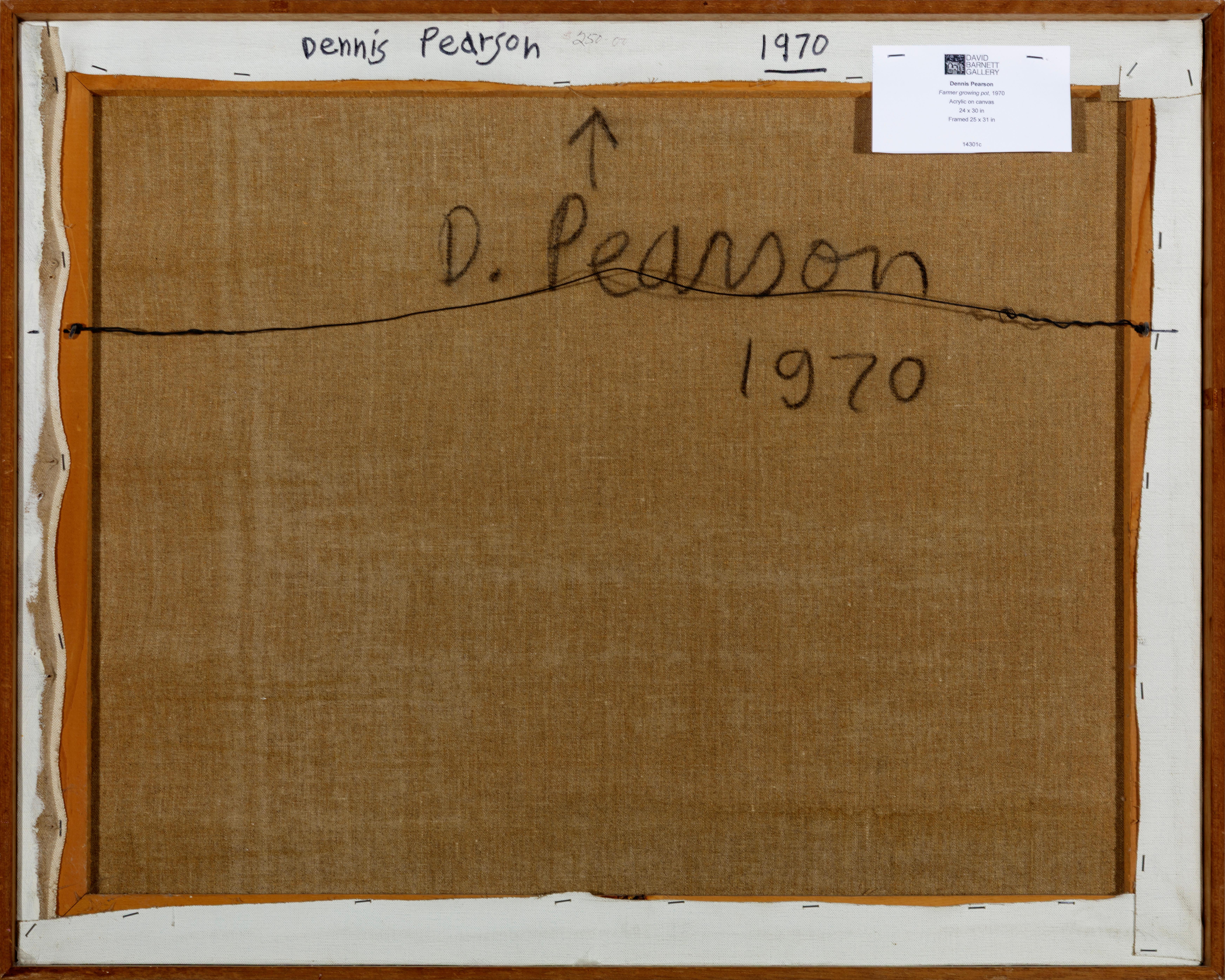 Landwirt Wachsender Topf (Braun), Landscape Painting, von Dennis Pearson