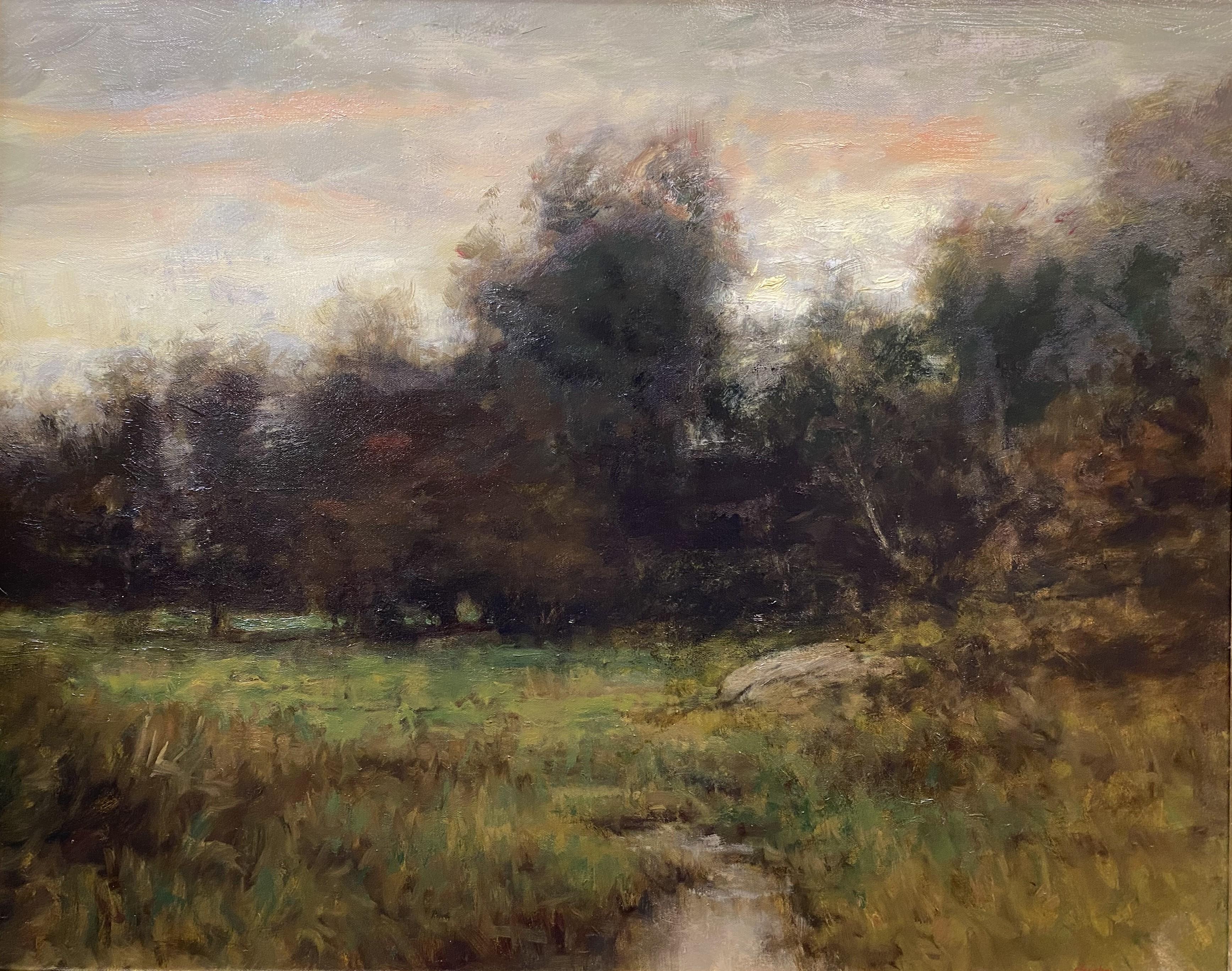 A Brook mit Boulder (Tonalismus), Art, von Dennis Sheehan
