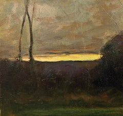"Almost Dusk" Dennis Sheehan, Bewölkter Sonnenuntergang, Tonalistische Neuengland-Landschaft