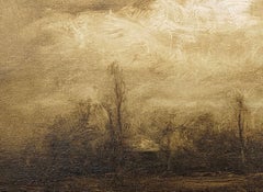 "Approaching Storm" Dennis Sheehan, paysage de ciel impressionniste américain orageux