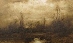 "Approaching Storm" Dennis Sheehan, paysage de ciel impressionniste américain orageux