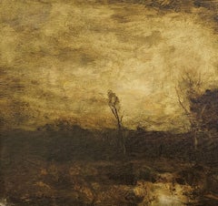 "Paisaje otoñal" Dennis Sheehan, Cielo nocturno luminoso, Paisaje de Nueva Inglaterra