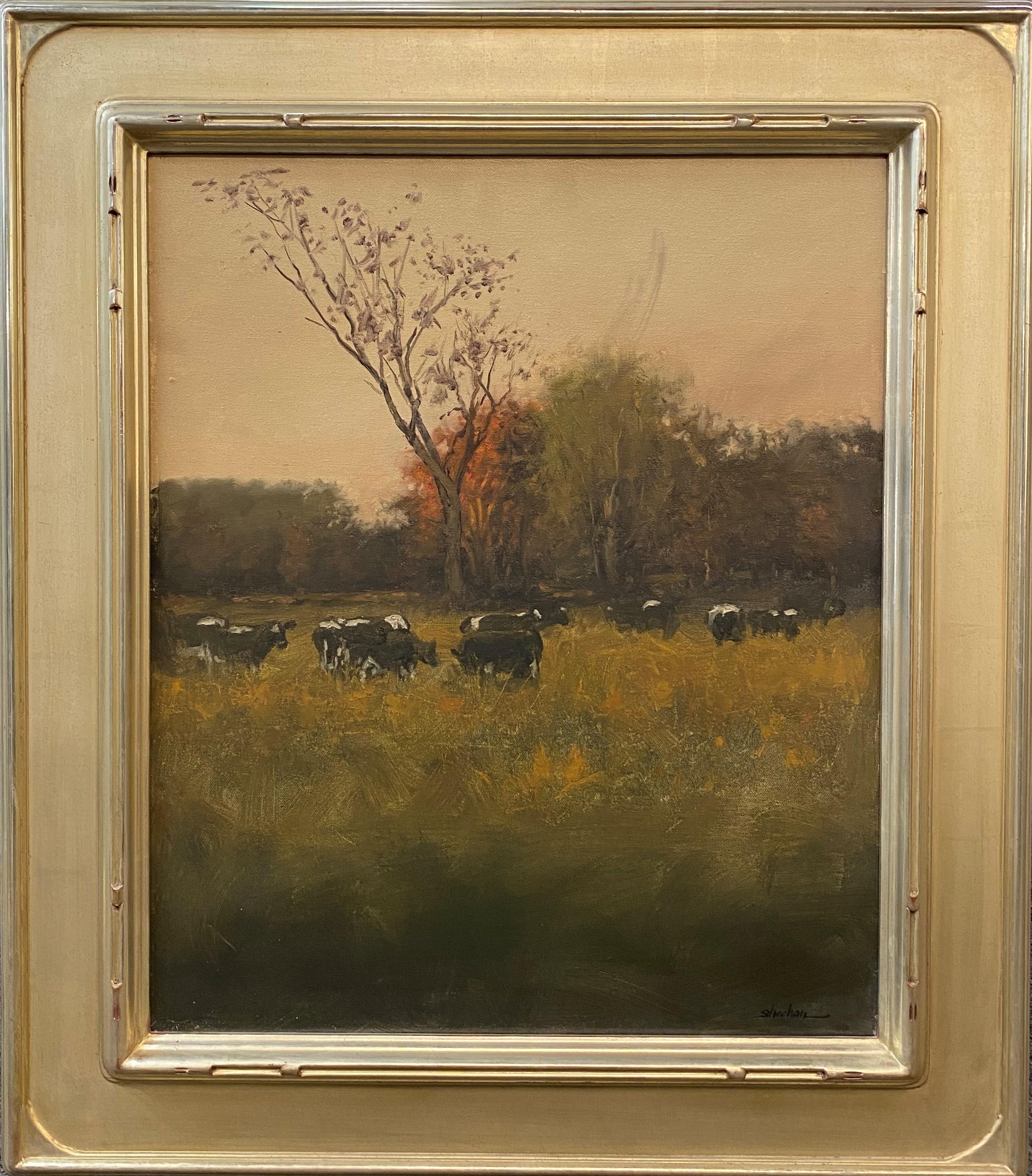 Autumn Landscape with Cows - Art by Dennis Sheehan