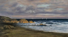 "Coast at Daybreak" Realistic Beach Scene at Early Morning